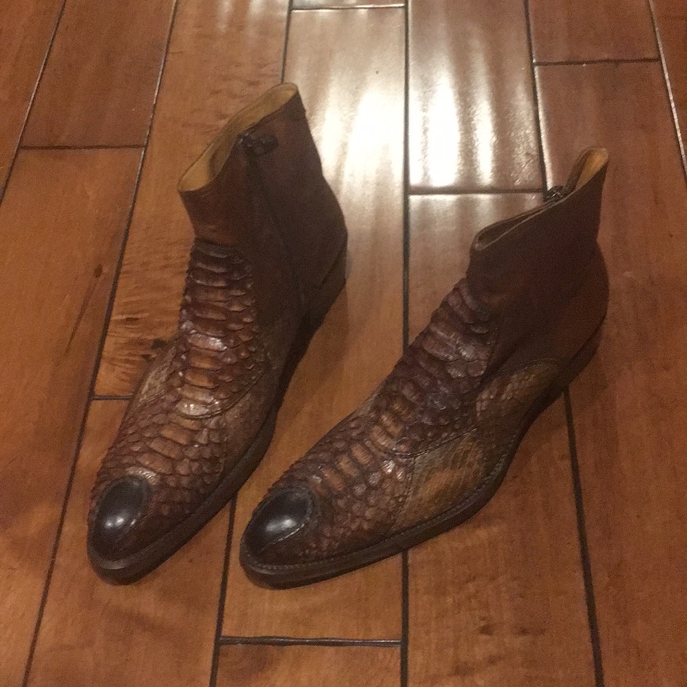 Italian hand made snake skin boot